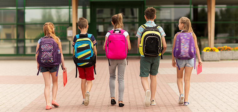 School kids walking