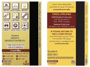 University of Minnesota student ID card