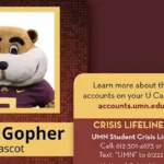 University of Minnesota campus card with crisis hotline resources