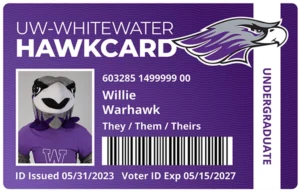 University of Wisconsin Whitewater campus card