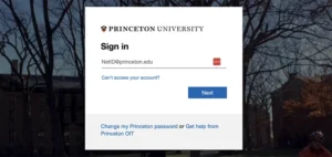 Princeton Duo login page